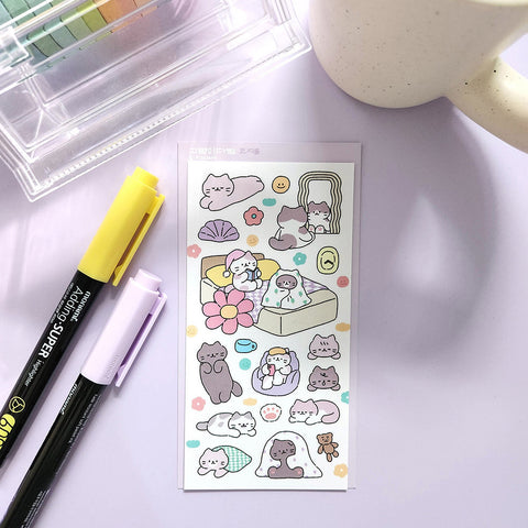 Cozy Room Cat Seal Sticker | Kitty