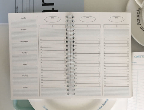 Numbering Weekly Planner _ 6 month