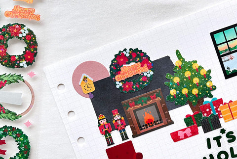 Christmas Wreath Seal Sticker | Deco Sticker