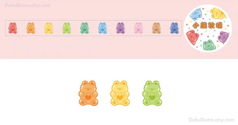 Jelly Bear Masking Tape | Bear Sticker