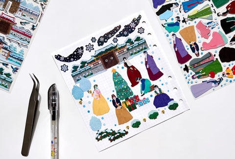 Winter Hanbok Seal Sticker | Deco Sticker