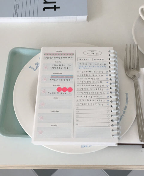 Numbering Weekly Planner _ 6 month