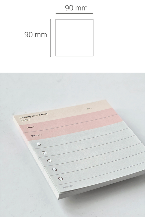 Reading Record Book Memo Pad