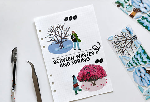 Big Tree Covered with Snow Seal Sticker | Deco Sticker