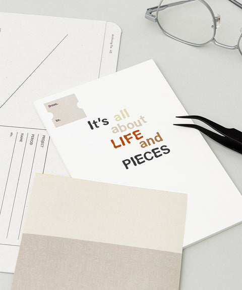 LIFE & PIECES Vintage Typo Sticker Pack | 6sheets