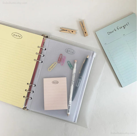 A5 Compound 6 Ring Zipper Pocket Inserts | A5 Refills