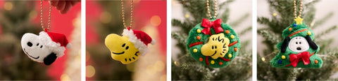 Peanuts Snoopy Holiday Key Ring 4types SET | Christmas, Woodstock, Snoopy | Tree Objet | Ornament
