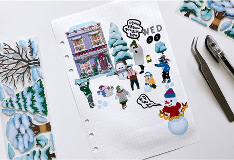 Big Tree Covered with Snow Seal Sticker | Deco Sticker