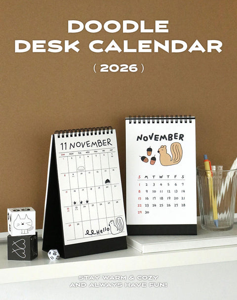 2026 Doodle Desk Calendar