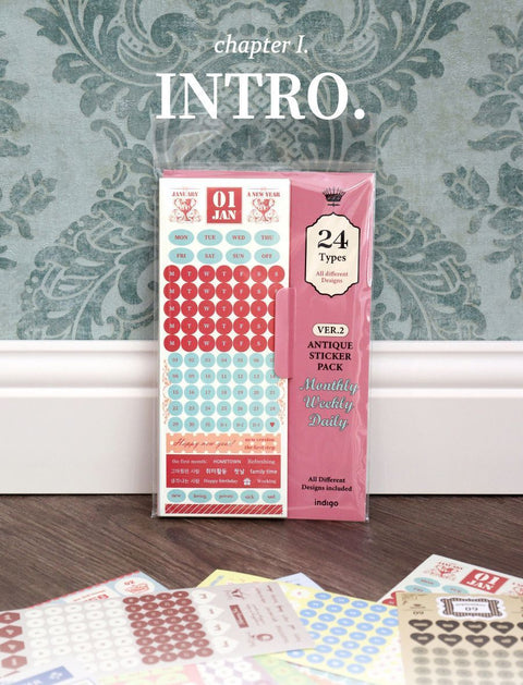 Month Week Day Antique Sticker Pack v.2 | 24sheets