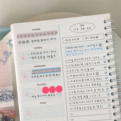 Numbering Weekly Planner _ 6 month