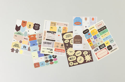 LIFE & PIECES Vintage Label Sticker Pack | 6sheets