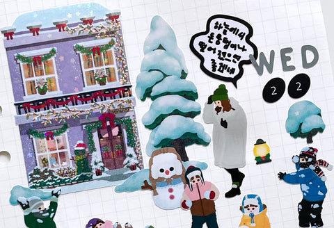 Big Tree Covered with Snow Seal Sticker | Deco Sticker