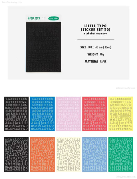 Little Things ALPHABET & NUMBER Calligraphy Sticker Pack | 10sheets
