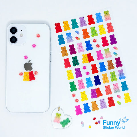 Jelly Bear Sticker | Gummy Bear C586P PVC