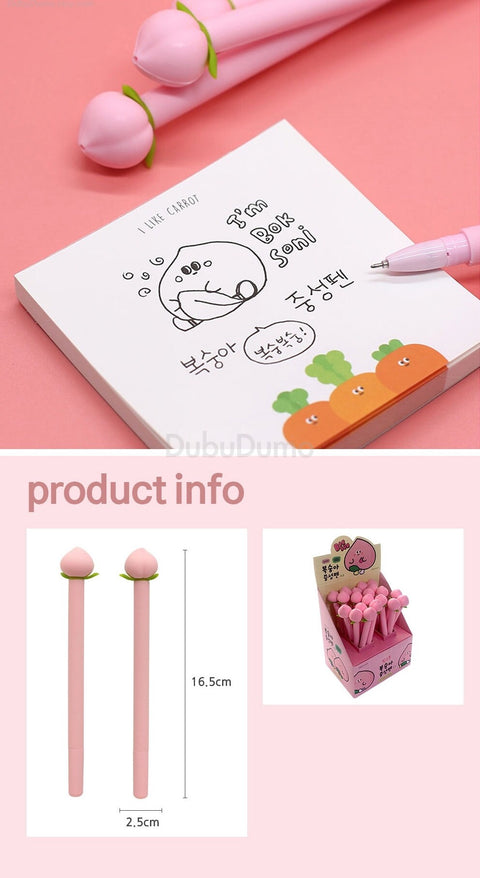 0.5mm Peach Black Gel Pen