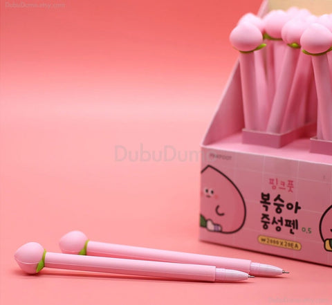 0.5mm Peach Black Gel Pen