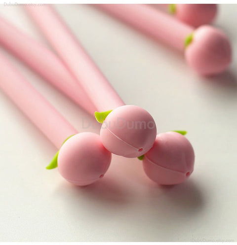 0.5mm Peach Black Gel Pen
