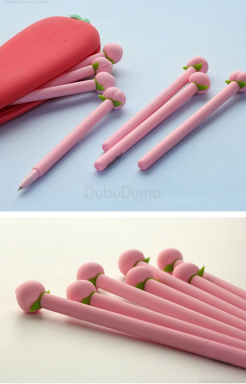 0.5mm Peach Black Gel Pen