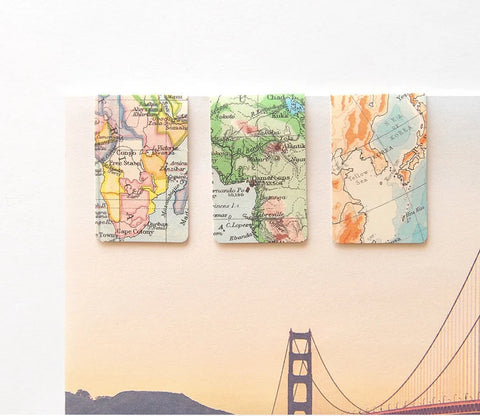 Magnetic Bookmarks _ Vintage Maps 3P