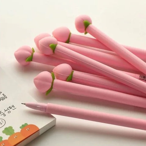0.5mm Peach Black Gel Pen