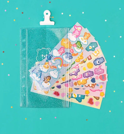ARCHIVE Glitter Zipper Pocket + Care Bear Seal Sticker Set