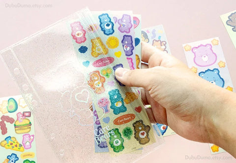ARCHIVE Glitter Zipper Pocket + Care Bear Seal Sticker Set