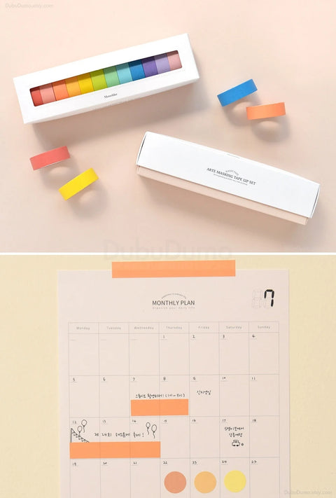 Arte Masking Tape 12P SET _ Sherbet Solid