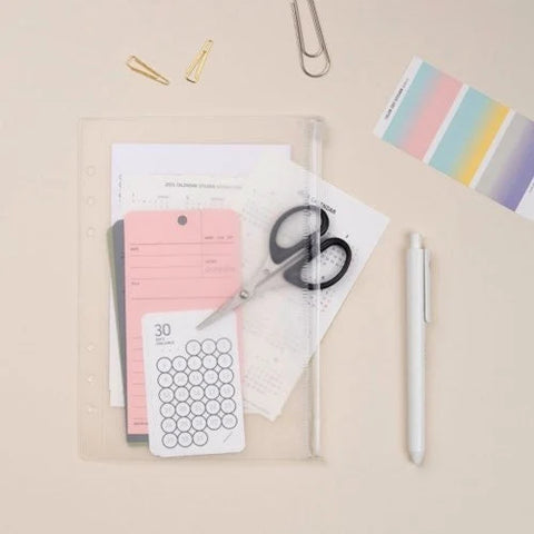 A5 6Ring Diary Translucence Zipper Bag Inserts | A5 Refills