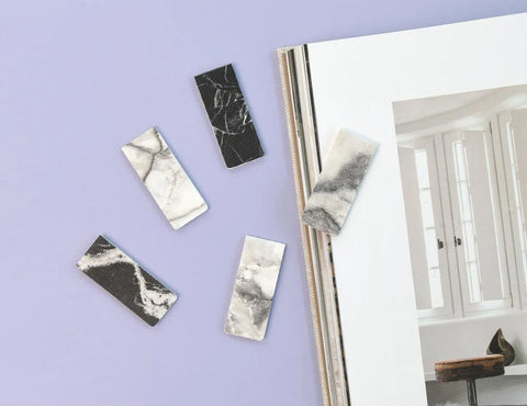Magnetic Bookmarks _ Marble ver.1 5P