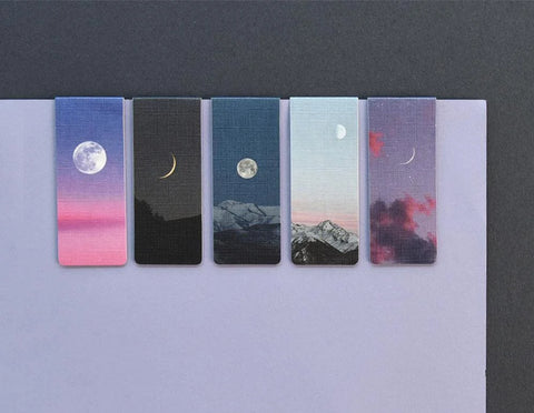 Magnetic Bookmarks _ Moon ver.1 5P