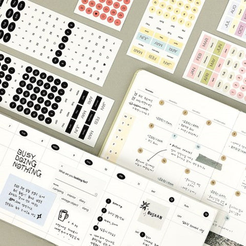 This & That Diary Date Day Number Sticker Set [2types]