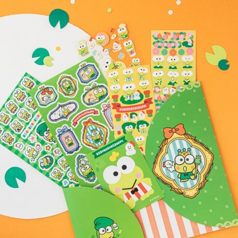 Sanrio KEROKEROKEROPPI Paper File & Sticker Pack