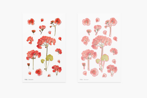 Pressed Flower Sticker [Geranium] | Printed Dried Flower Sticker
