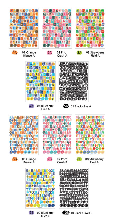 Color Recipe Alphabet Sticker [10types]