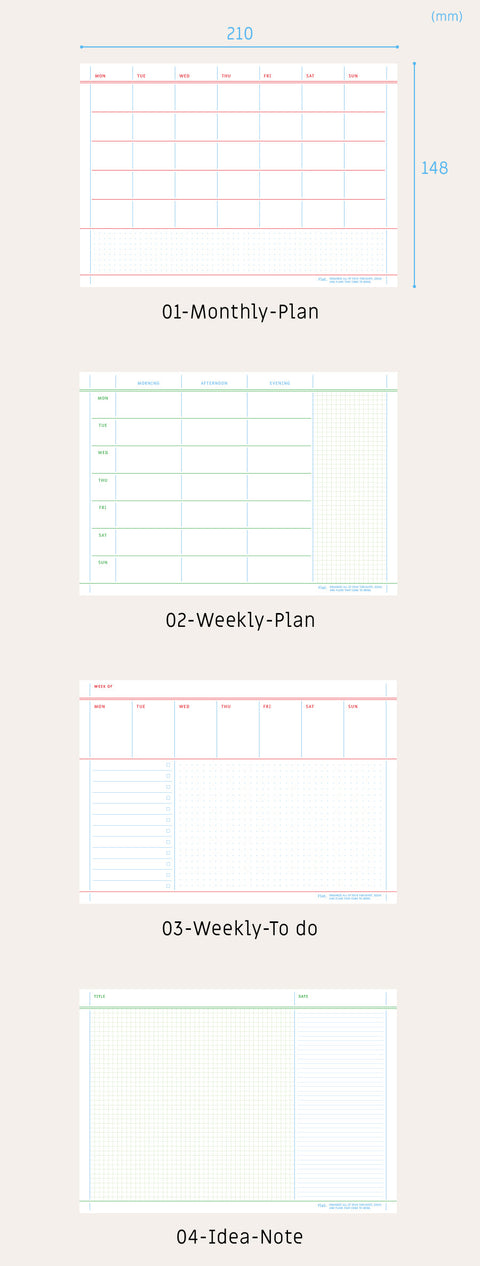 A5 Flat Notepad M [4types]