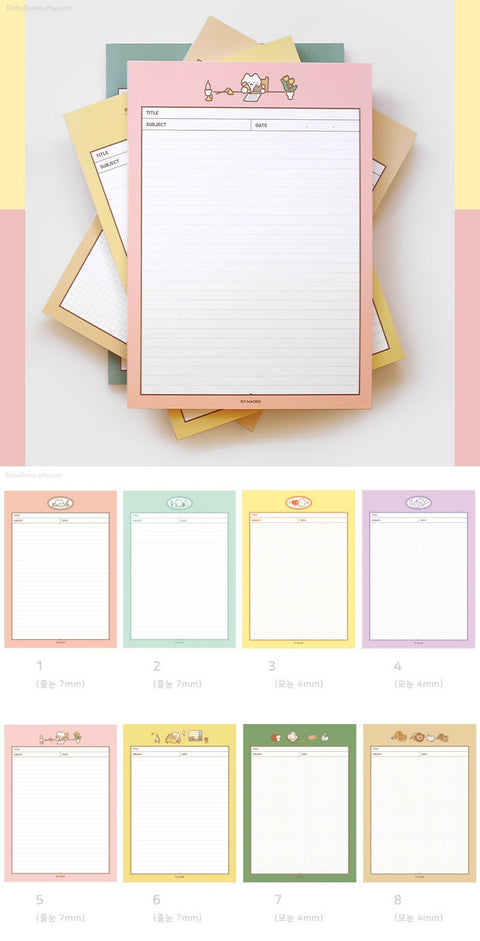 B5 Grid & Lined Notepads Cat [8types] | Memo Pads