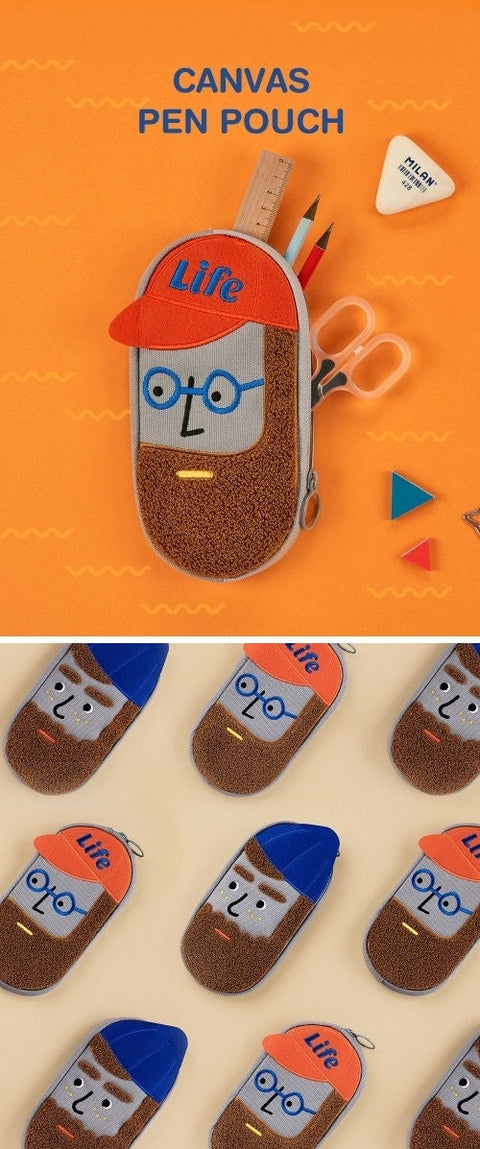 Beard Man Pencil Case [2types] | Pen Pouch