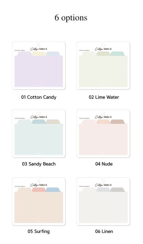 Collage Folder Sticky Notes Wide [6types] | Index Adhesive Notepad