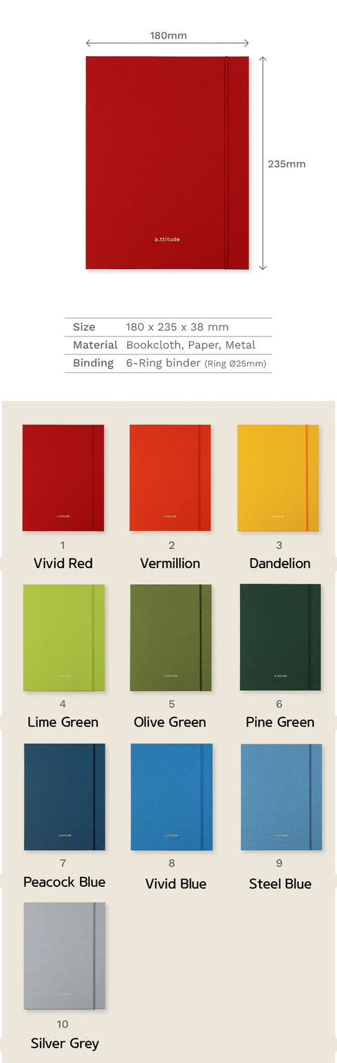 Attitude 6Ring Binder A5 & Planner Set [10colors]