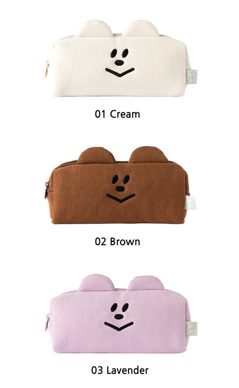 Momossi Bear Cushion Pencil Pouch [3colors]