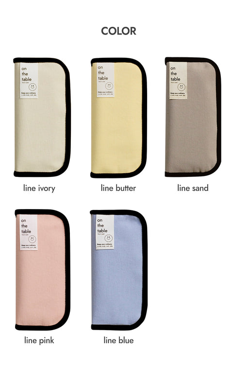 on the table Cotton Pencil Case v.line [5colors]