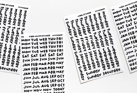 Uncut Sticker [Chubby Handwriting Day and Month] | Deco Sticker
