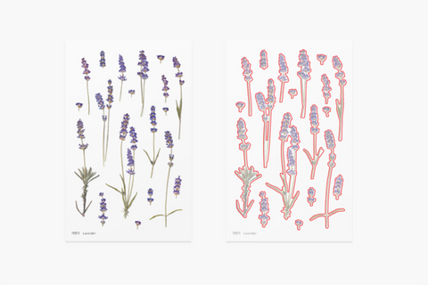 Pressed Flower Sticker [Lavender] | Printed Dried Flower Sticker