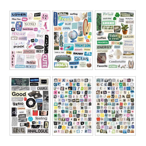 Magazine Collage Sticker Pack | 6sheets