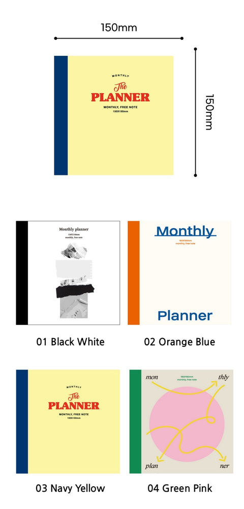 O-CHECK Square Monthly Planner [4types]