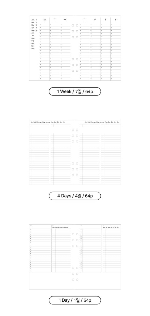 A5 Daily Time Line Checklist Planner [3types] | A5 Inserts