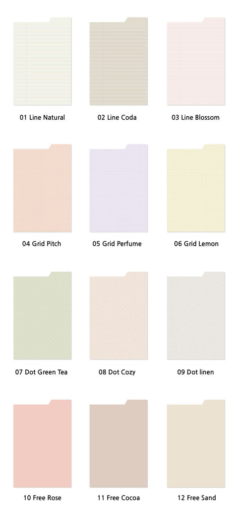 Index Sticky Notes [12types] Blank, Line, Grid Sticky Memo