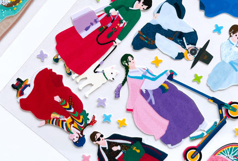 Gestures_ Hanbok Korean Traditional Clothes Seal Sticker [2types]