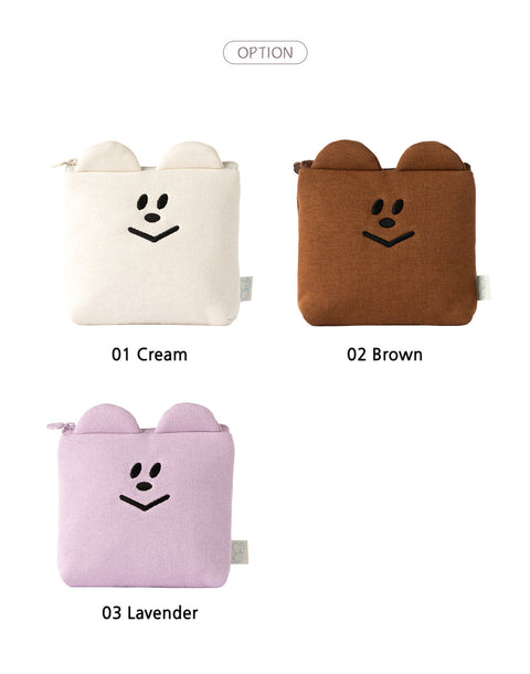 momossi Bear Cushion Pouch [3colors]